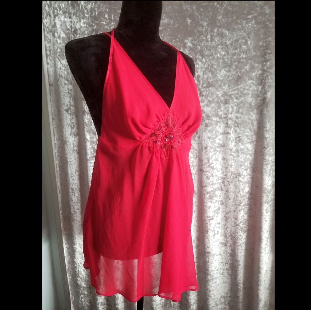 Lingerie sexy red nightie♡